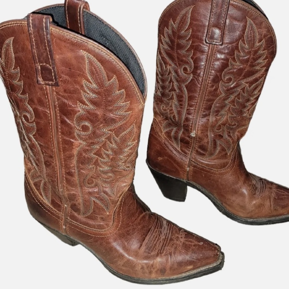 Laredo Madison Collection Brown Leather Western Women's Mid Calf Boots Size 8​ - Picture 5 of 6